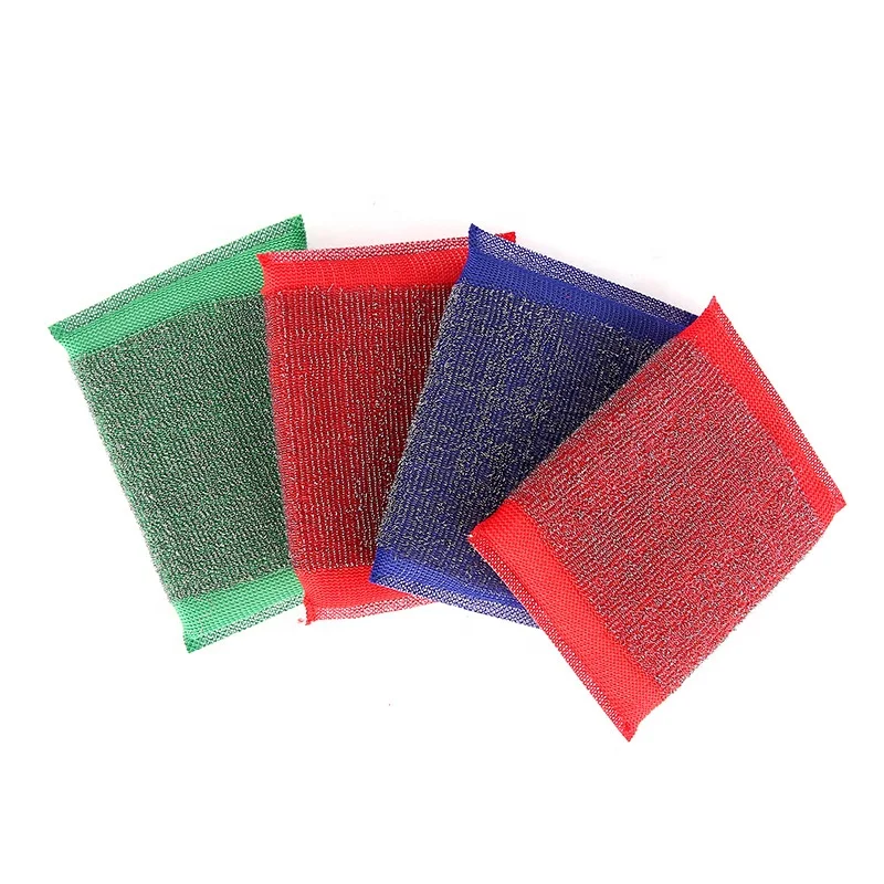 whole colorful yarn dish scrubber for kitchen washing   Stainless Steel Wool Scrubber kitchen cleaning sponge scourer