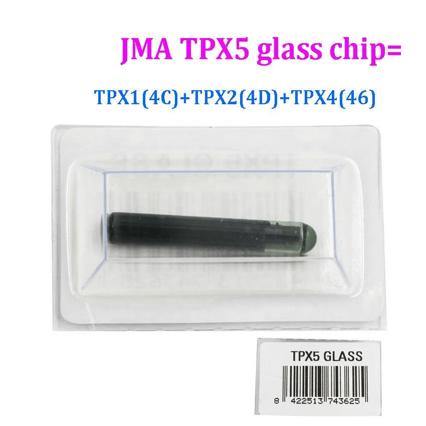 2PCS Key JMA TPX5 cloner glass transponder chip Include TPX1 TPX2 TPX4