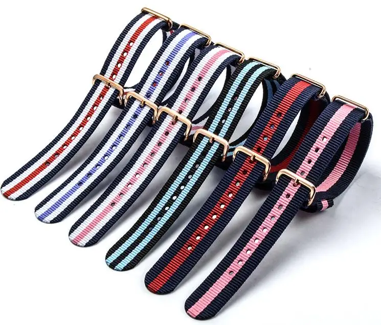 Hot selling DWW style japan movement pc21 quartz watch stainless steel back fashion unisex watch nylon watch