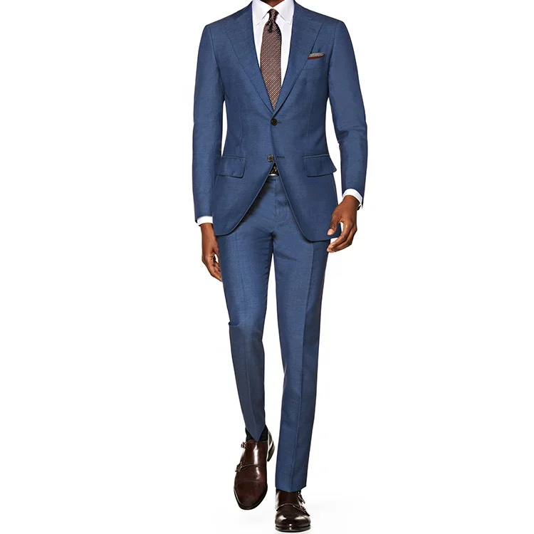 Hot sale groom style new fabric style blue wedding suits pictures dress suits for men