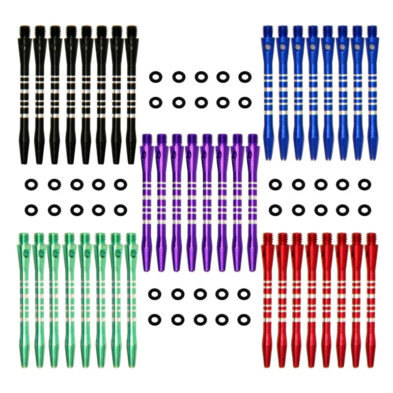 2BA Aluminium Dart Shafts with and Rubber O rings for soft and steel tip darts barrel