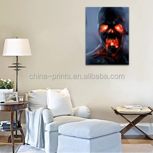 1 Panel Red Eye Ghost HD Printed Custom Canvas Art Scary Skull-Printed Wall Picture Wholesale Drop-shipping/SJMT1884