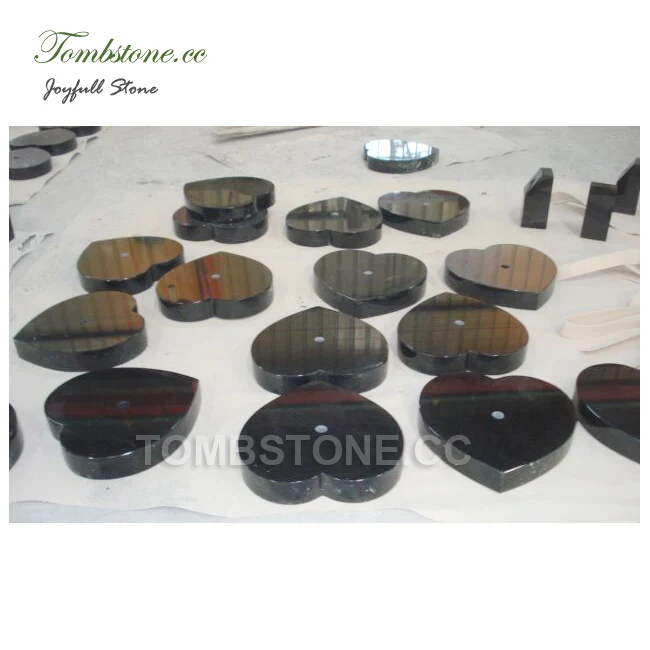
Stone memorial black granite plaques heart shape oval shape 