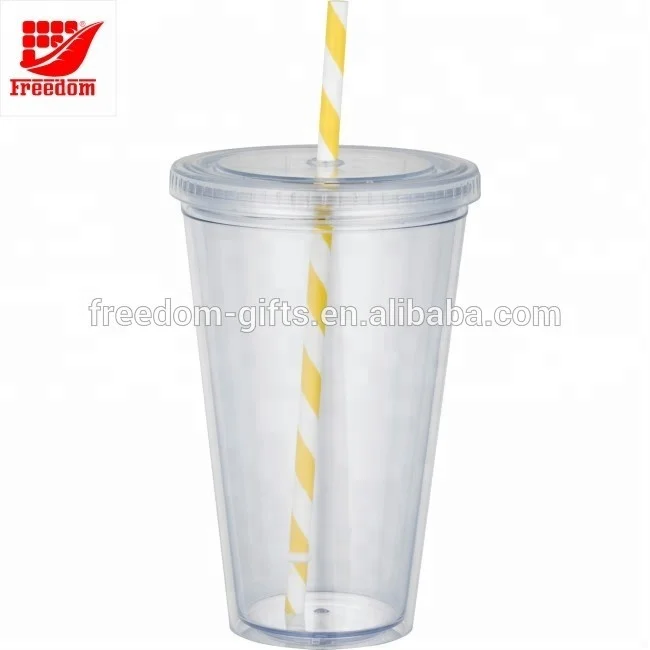 
Promotional Gifts Double Wall Tumbler With Straw 