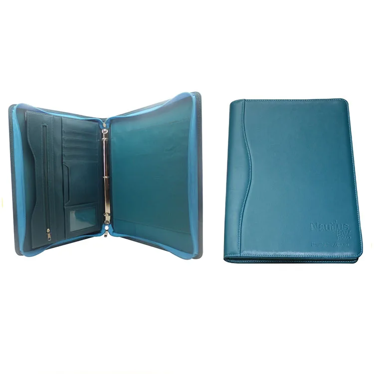 3 Ring Binder Compendium Folders Leather File Holder Portfolio For Hotel Rooms