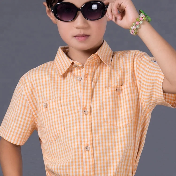 
ready to ship boys shirts cheaper price kids boys yarn dyed check woven shirt in stock 