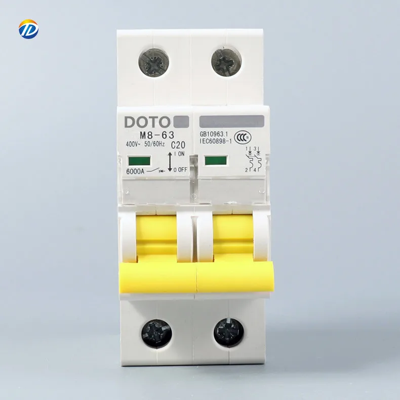 M8-63 1p 2P 3P 4P Mcb Electric Air mini Circuit Breaker 6A 10A 16A 20A 25A 32A 40A 50A 63A 125a dc smart circuit breaker