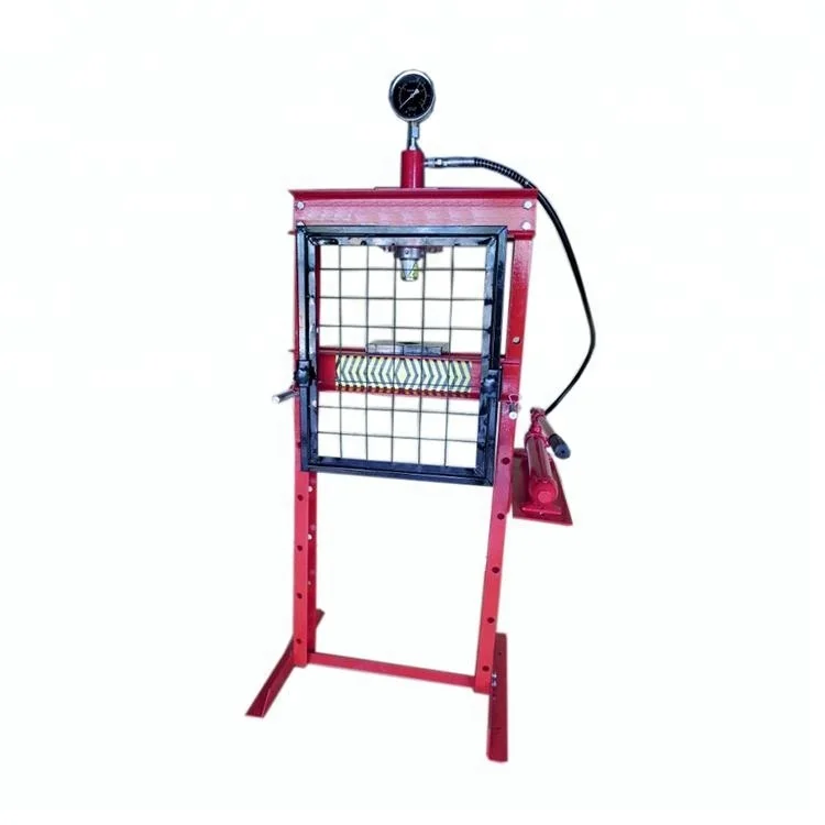12T 12Ton 12Tonne CE Hydraulic Floor Manual Shop Press With Gauge, Press Pin Set & Grid Guard
