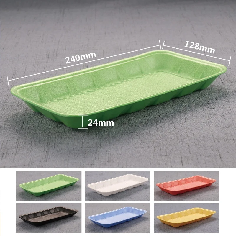 24*12.8*2.4cm Disposable foam tray for seafood fruit and meat supermarket frozen meat food foam trays in Food Grade material