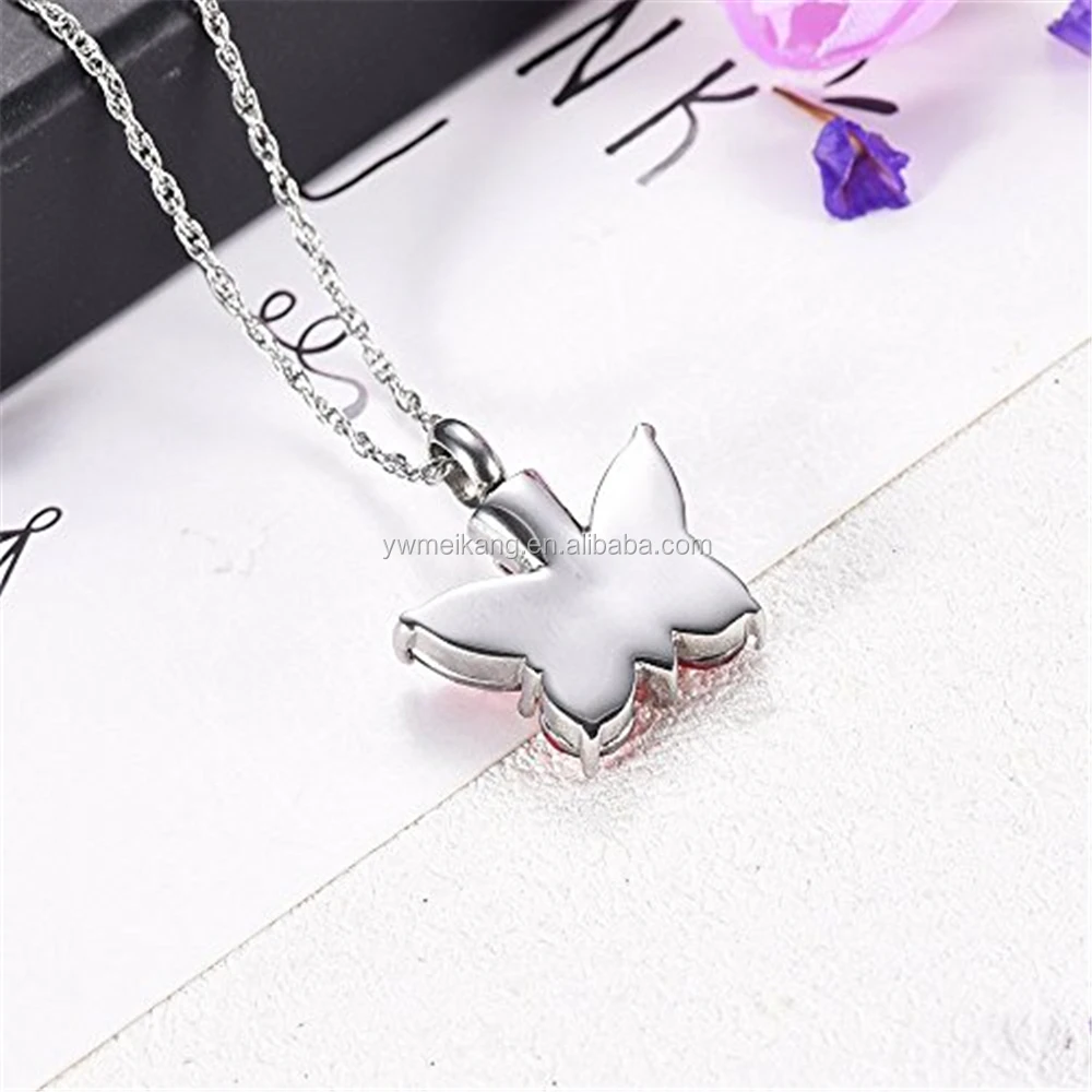 Beautiful Butterfly Shape Keepsake Jewelry Stainless Steel Memorial Urn Pendant Cremation Jewelry for Ashes