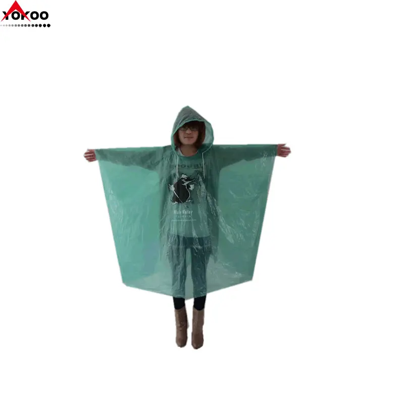 Водонепроницаемый пользовательские логотип печатных одноразовые дождевик для продвижения