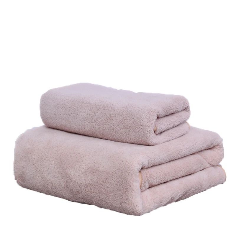 100% Microfiber bath towel 35*75cm bath towel 70*140cm Coral Fleece Towel gift Set OEM