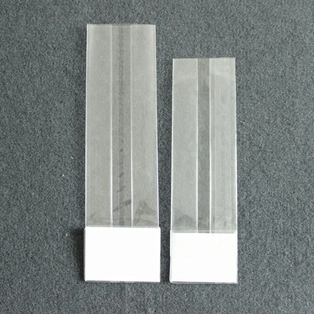 Прозрачный целлофановый квадратный нижний пакет, прозрачный пластиковый пакет, упакованный в серебристый картон