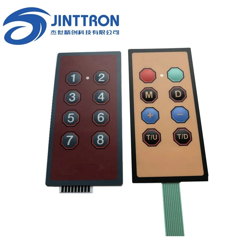 2 x 4  Matrix 8 Keys tactile Membrane Switch Keypad and flat buttons Keyboard