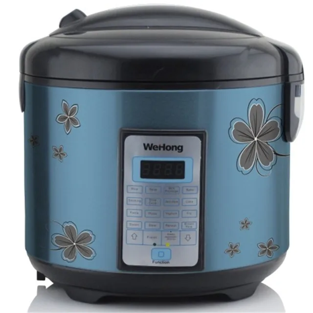 New Design Blue Deluxe Digital Rice Cooker with Flower Painting