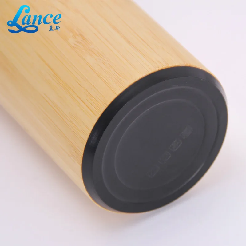 400ml Bpa Free Eco Friendly Double Wall Stainless Steel Bamboo water Bottle