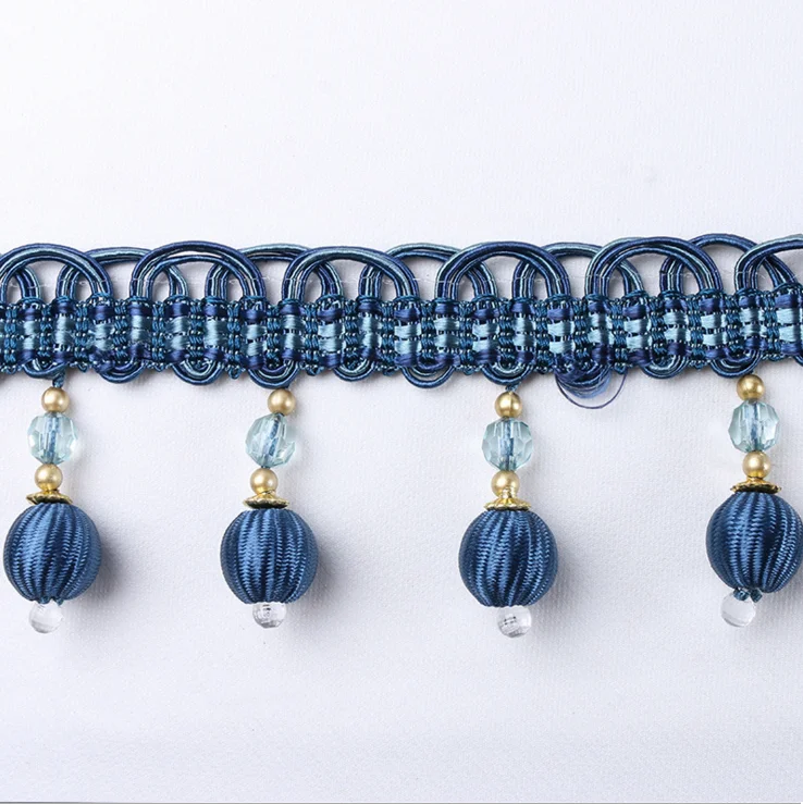 Wholesale 100% Polyester Beaded fringe For Curtain