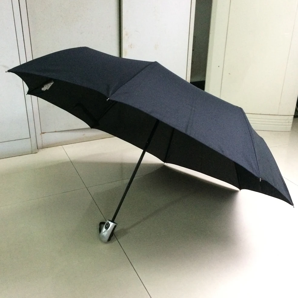 21 Inch 8 Panel Auto Open Manual Close 3 Folding Umbrella Fiberglass Frame Windproof Rib Manufacture BSCI Audit OEM Design Logo