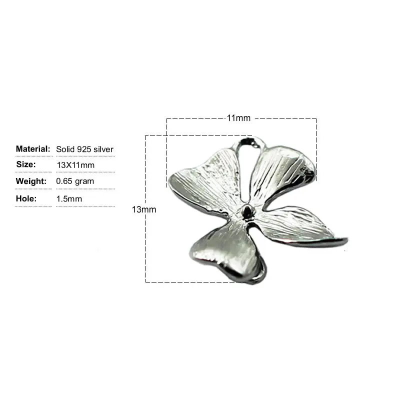 Beadsnice 30902 flower connectors sterling silver 925 orchid pendant necklace connector wholesale jewelry findings