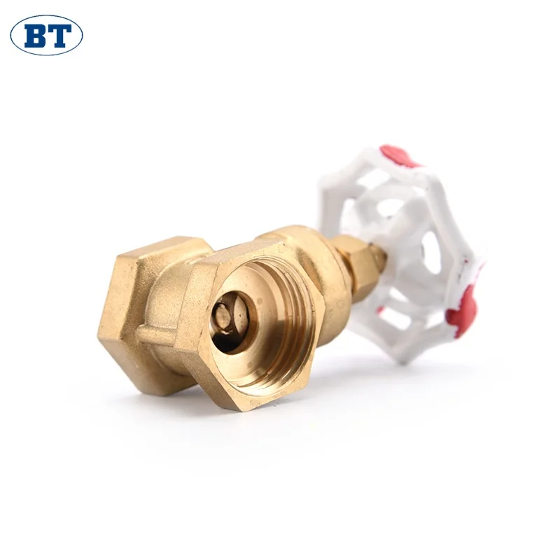 Латунный водяной затвор BT4002 с красной ручкой, 2 дюйма