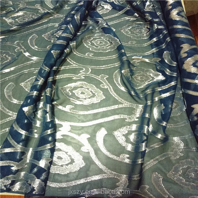 72%silk 28%lurex shiny jacquard silk stock silk lurex fabric
