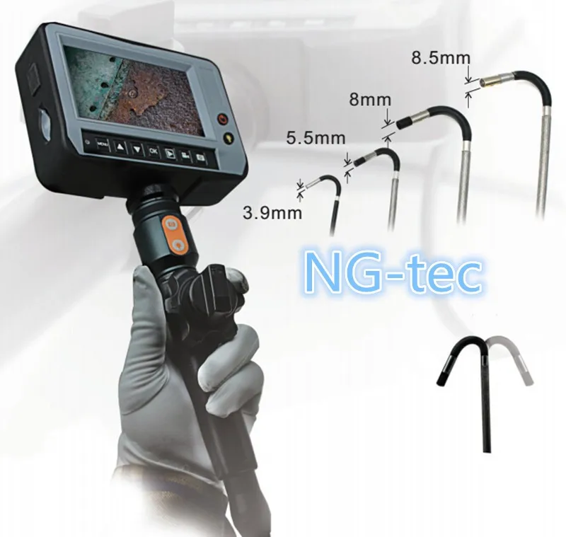 
Articulating Industrial video borescope 5.5mm waterproof sewer pipe inspection camera 