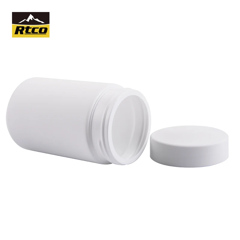 RTCO 8oz Soft Touch Black HDPE Wide Mouth Bottle