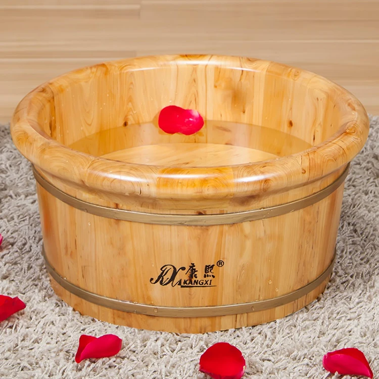 
2018 hot new style factory outlet Kangxi cedar spa wash bath wooden foot basin 