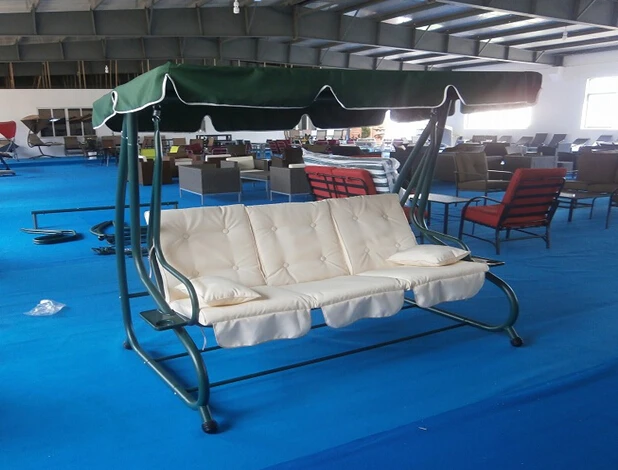 Outdoor 3 Person Hanging Hammock Cushioned Garden Swing Bed Chair for Adults