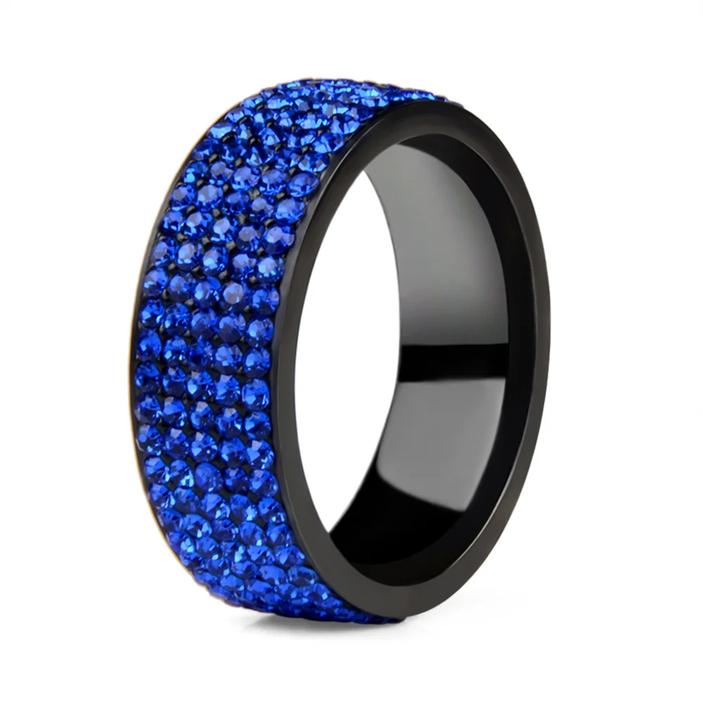 Wholesale Crystal Stainless Steel Rings for Women Men Wedding Jewelry