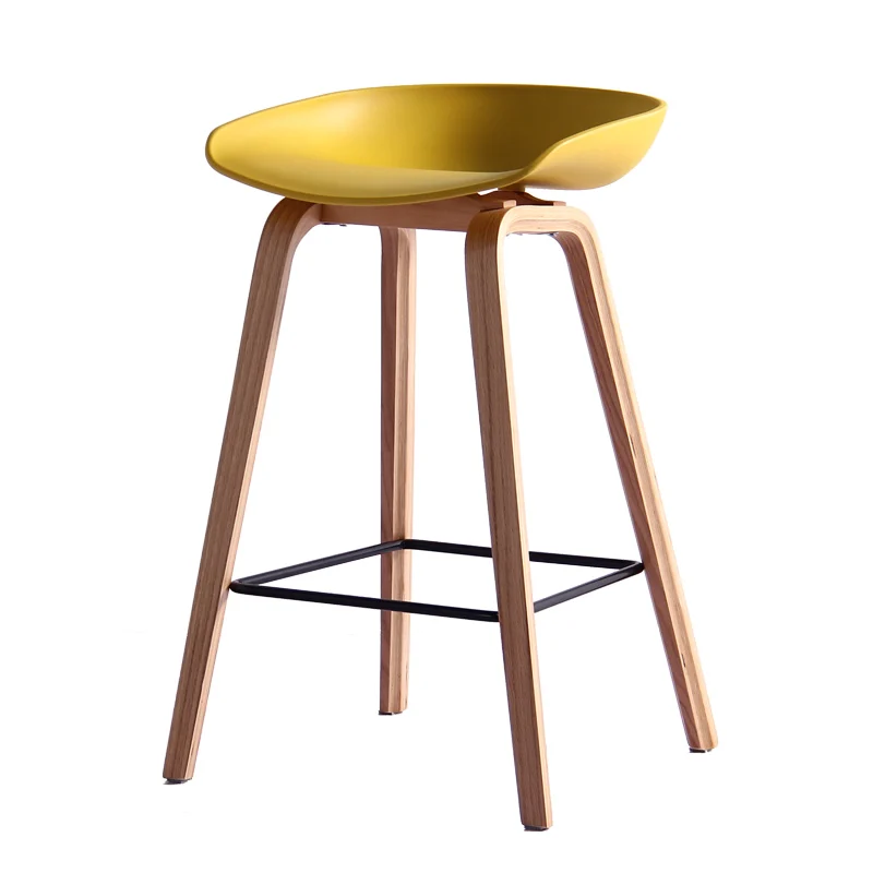 High Quality Bar Taburesi Bent Wood Legs Cafe Stool White Bar Chair
