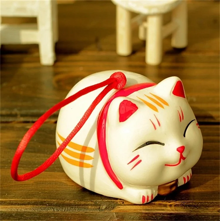 
Home Accessories Exorcise Evil Spirits Popularity Lucky Cat Ceramic Wind Chime 