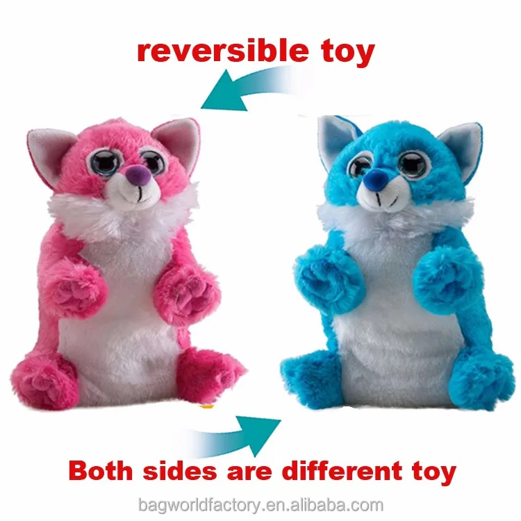 New design popular plush reversible animal toy that both sides are different toy