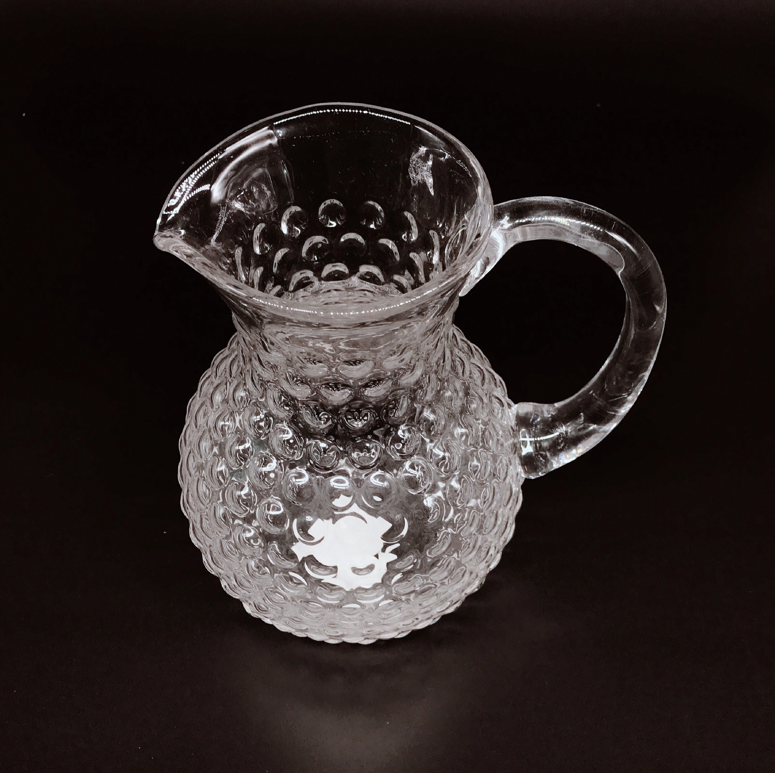 Kitchen Glassware Clear Glass Water Pitcher With Hobnail