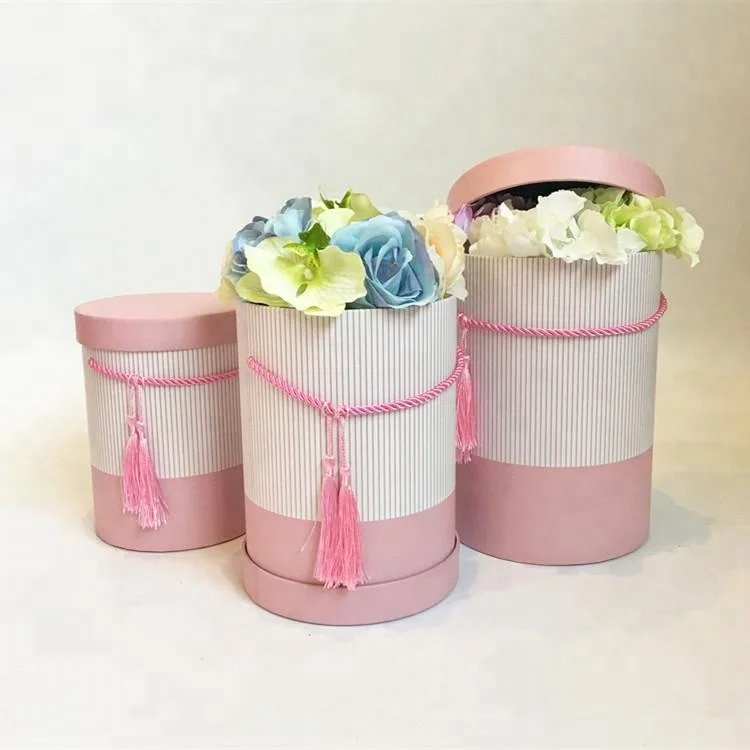 Luxury custom printing colorful cardboard round box flower boxes
