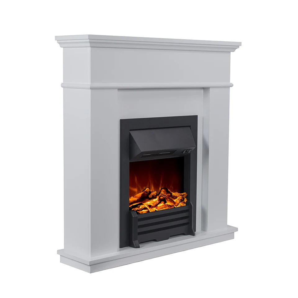 Vertical Electric Fireplace with MDF Mantel Frame Suite