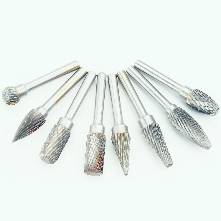 Elliptical cylinder carbide burr double cut dental burs