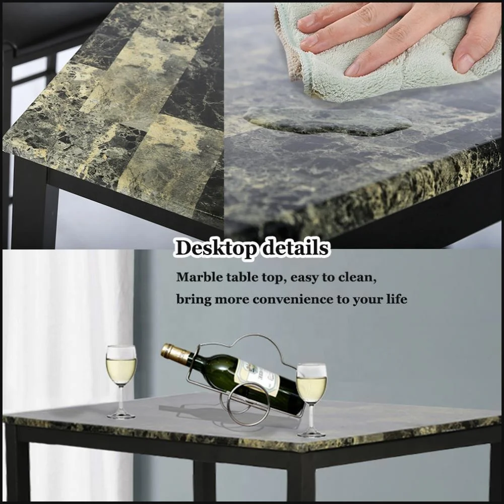 
Simple Dining Kitchen Table and Chairs Marble Dining Set Furniture 