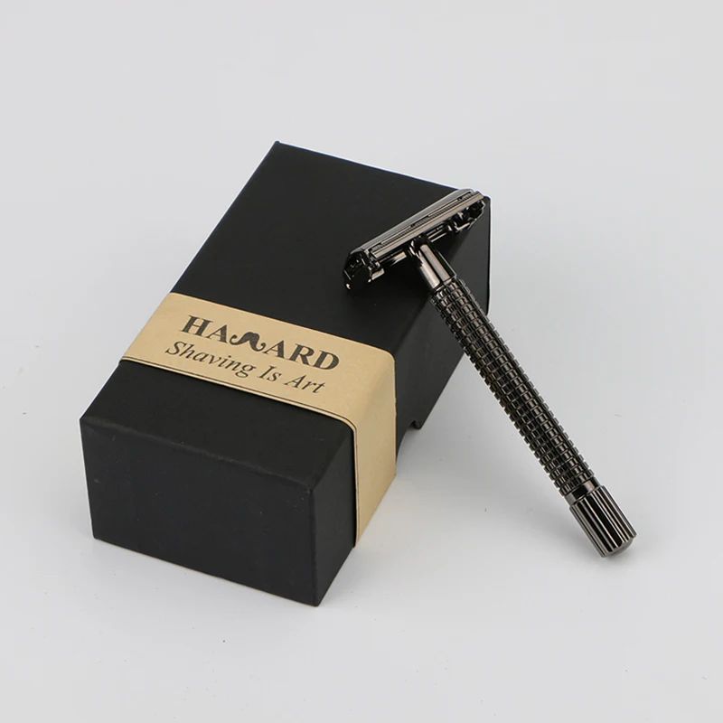 double edge blade mens shaving long handle butterfly twist to open safety razor