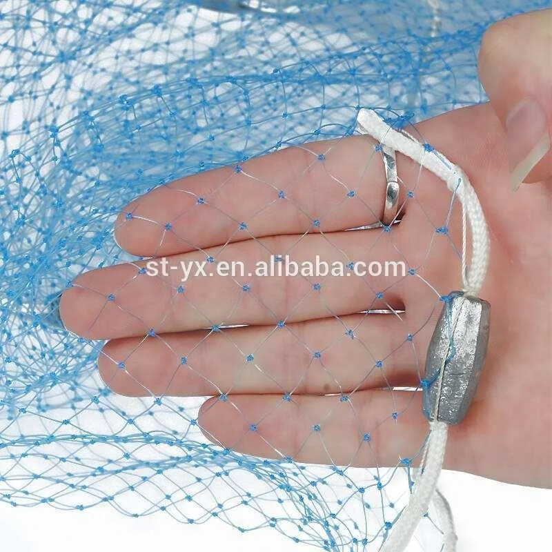 0.30mm nylon monofilament Ring America Aluminum throwing cast net with sinker and rin