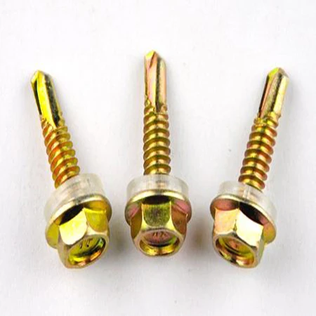 Color Hex Flange Washer Head Stainless Steel  Screws with epdm washer drilling screws