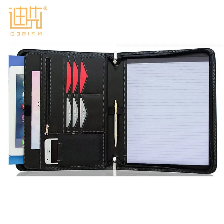 Factory Top Quality Zipper Fastener mul-function storage a4 briefcase folder for ipad and iphone
