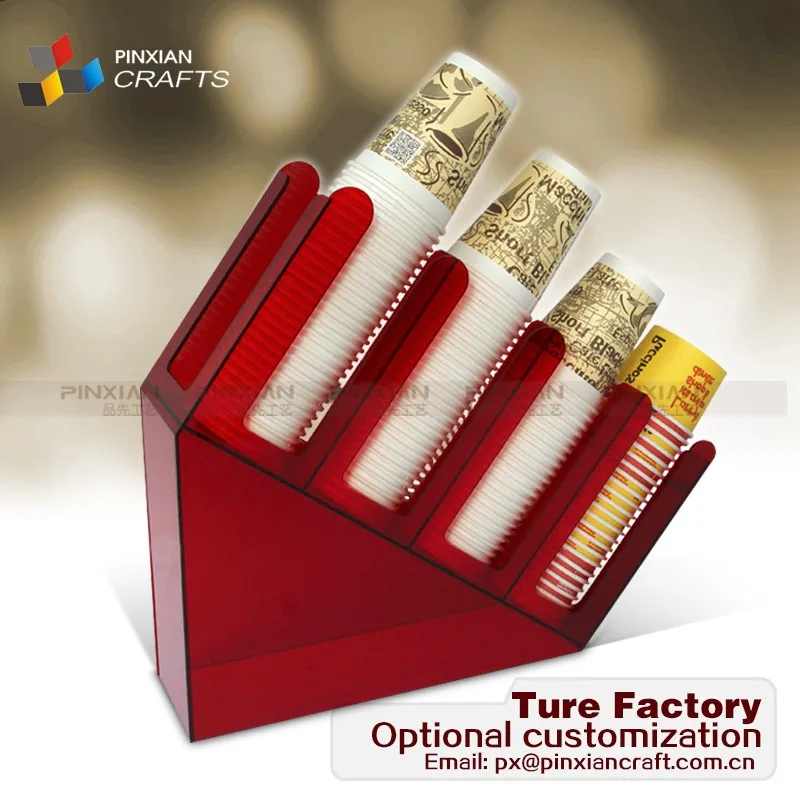 Coffee tea shop receptionRefined stainless steel sub-cup paper cup holder hand-made coffee cup dispenser