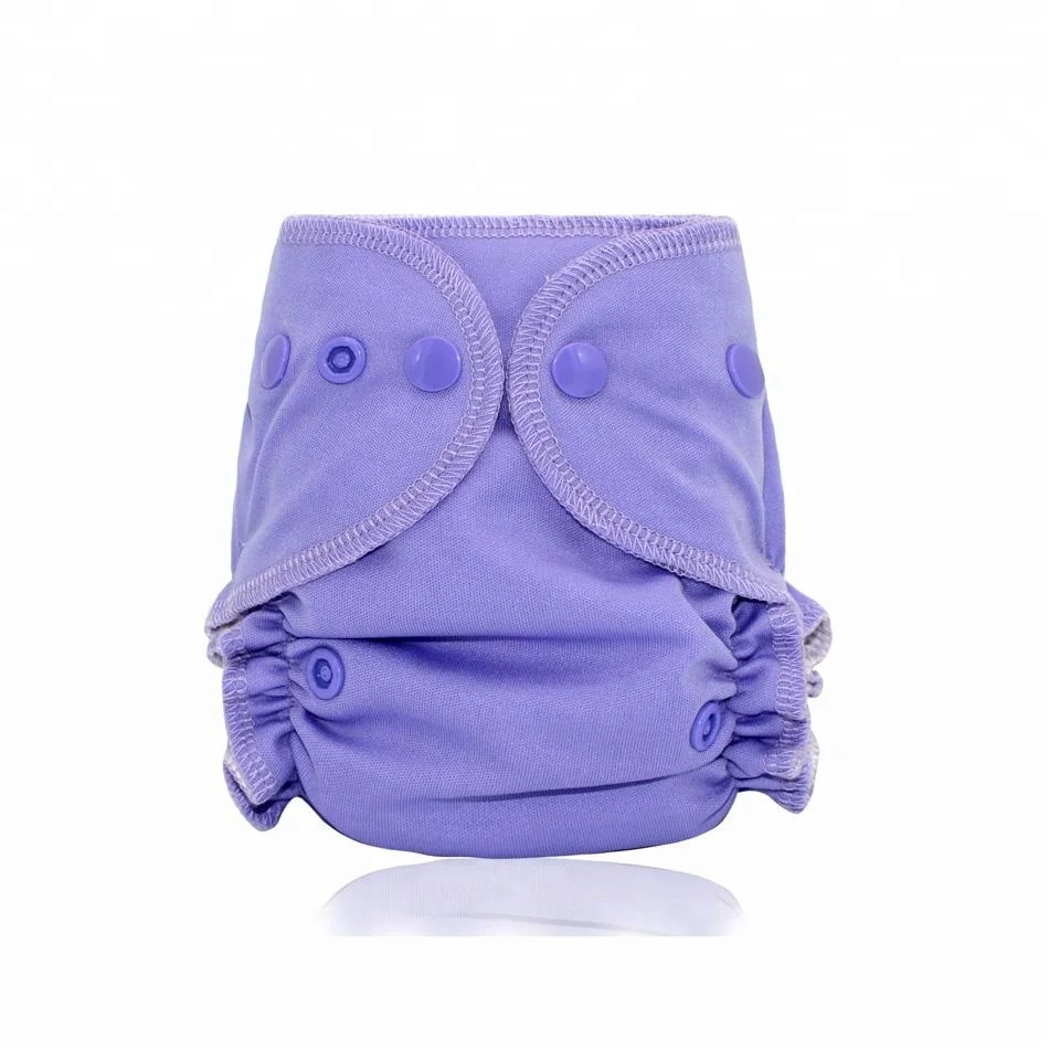 
OEM Organic Cotton Newborn AIO Cloth Diapers Nappy With 3 Layers Of Micro Fiber Sewn Inside Insert 