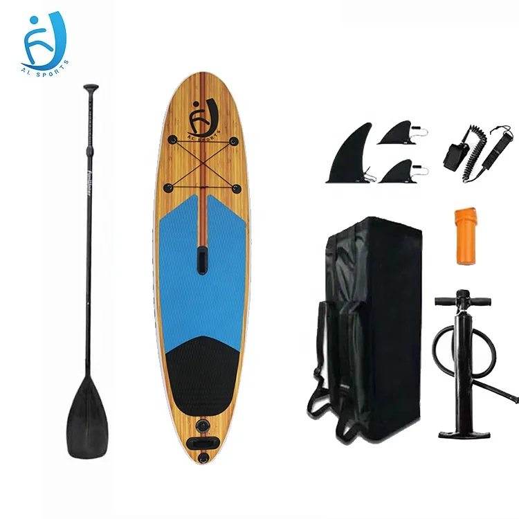 Inflatable bamboo Stand Up Sup Paddle surfboard