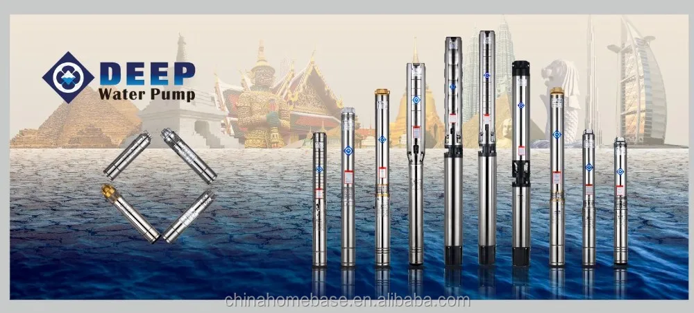 China manufactuer 4SP3 series Stainless steel impeller 1.5hp water submersible pump italy brand