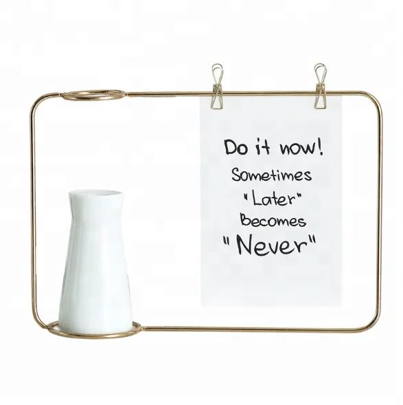 Ins photo frame Nordic vase simple iron frame ceramic green planter