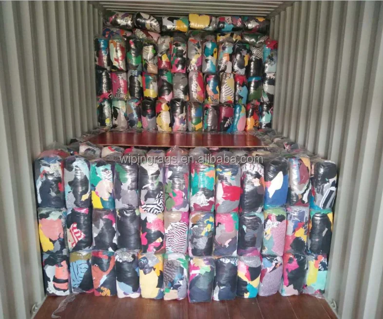 Industrial Cleaning Rags 100% Cotton Mixed Color Used Printed T Shirt Rags Ship Wiping Rags