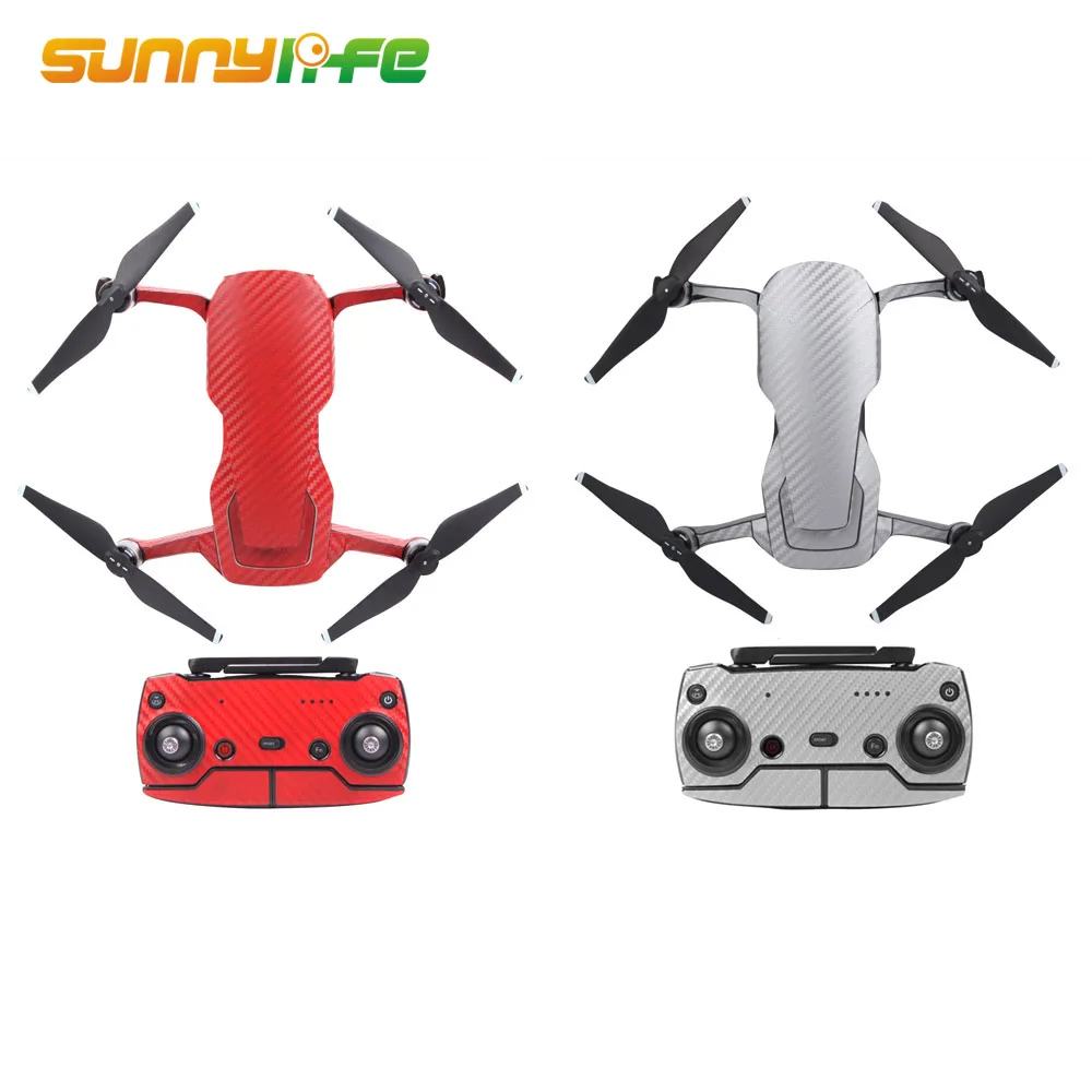 Sunnylife Waterproof PVC Carbon Grain Graphic Stickers Full Set Skin Decals for DJI MAVIC AIR