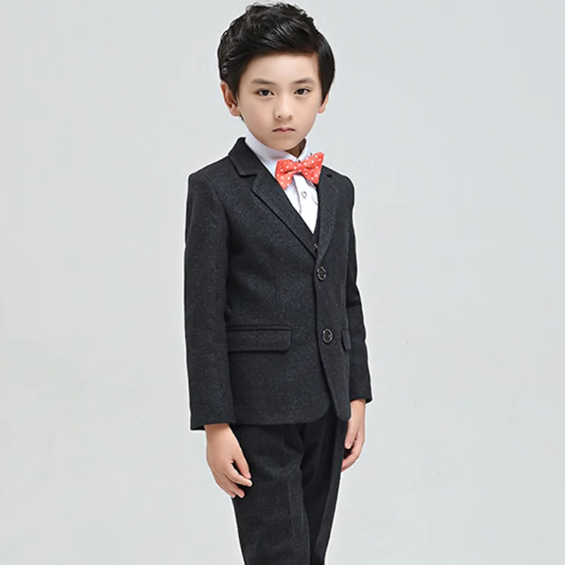 
Designer Black Coat And Pants Boys Formal Suit 